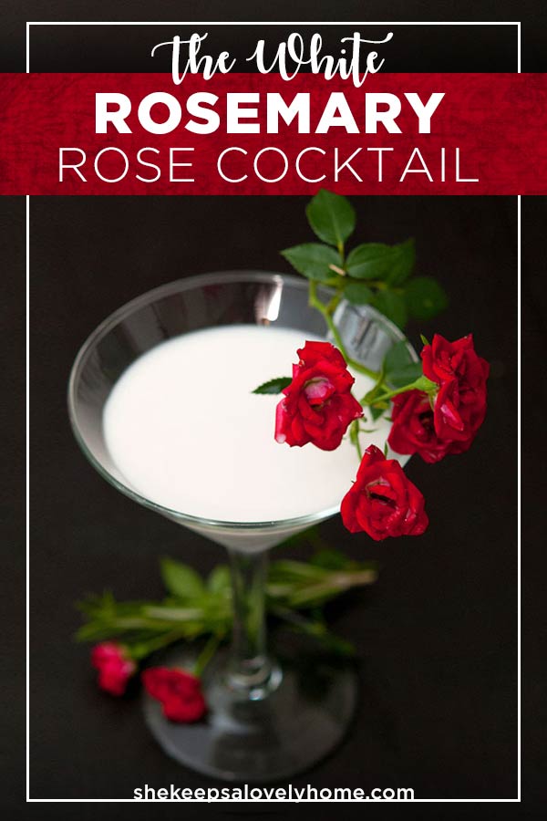 With coconut, rosemary and rosewater, this White Rosemary Rose cocktail tastes like winter white magic! It's one of those drinks where once you have one, you immediately need another! #cocktails