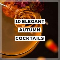A fall cocktail with a title that says "10 Elegant Autumn Cocktails."