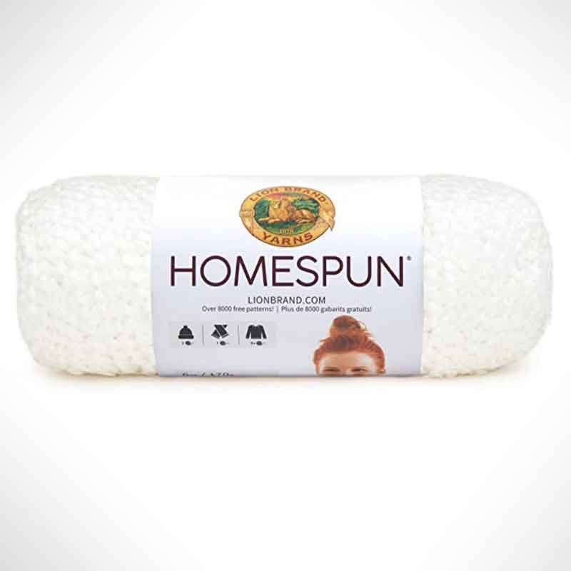 A package of yarn that says "Homespun."
