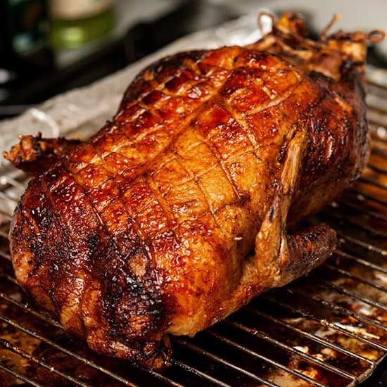Roasted Duck with Blackberry Balsamic Reduction Sauce