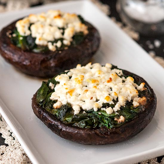 Stuffed Portobello Mushrooms With Spinach And Feta