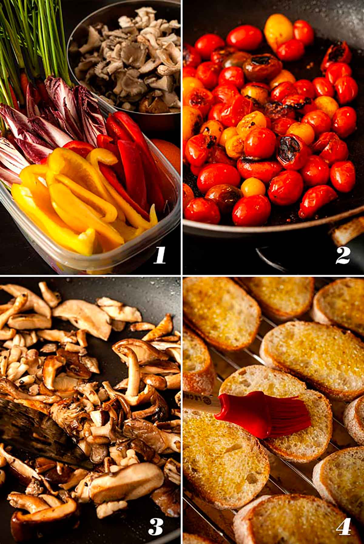 A step by step process showing how to prepare a crudités platter.