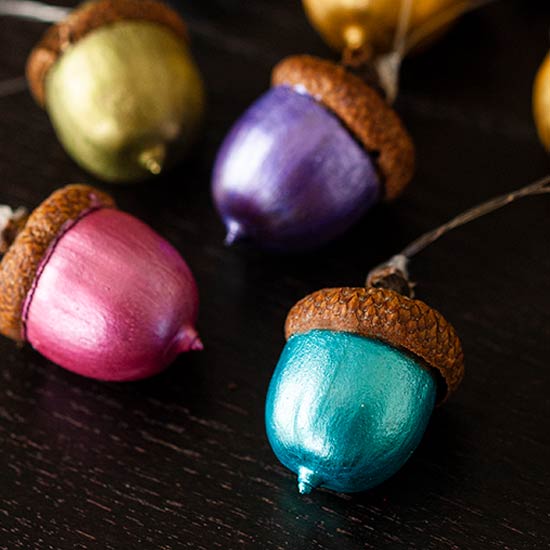 Homemade Painted Acorn Christmas Ornaments