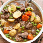 A hearty bowl of Irish lamb stew.