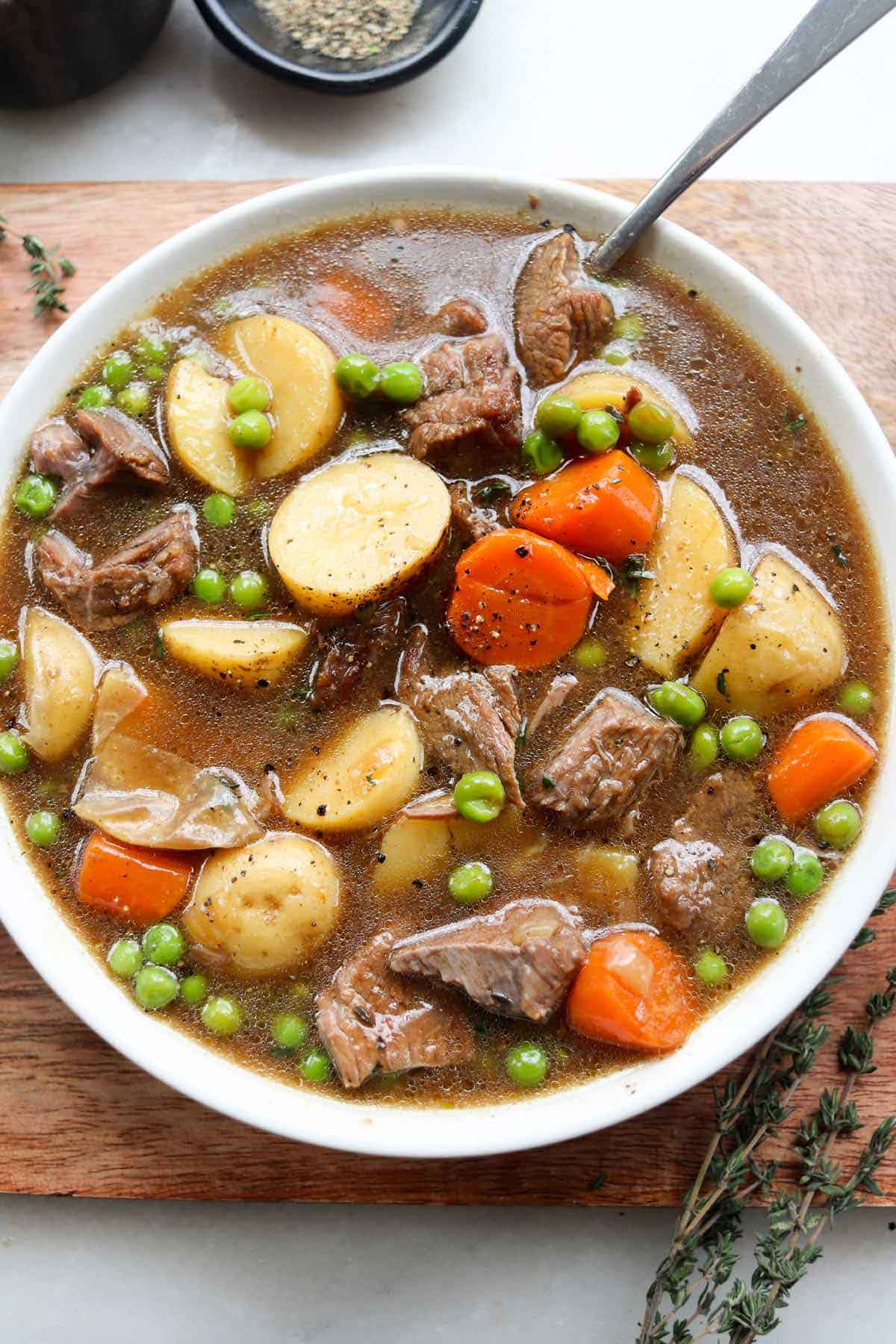 A hearty bowl of Irish lamb stew.