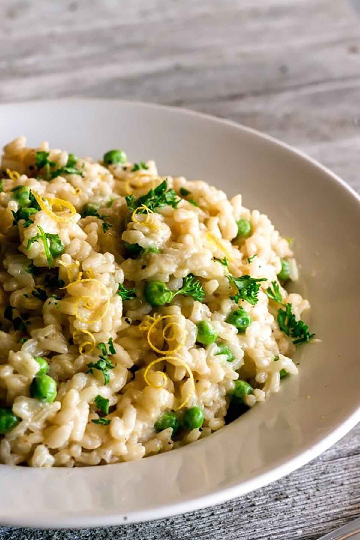 A bowl of lemon risotto.
