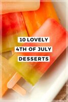 5 colorful ice pops on a plate with a title that says "10 lovely 4th of July Desserts."