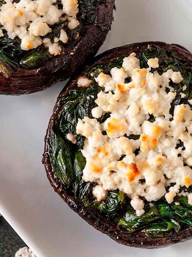 Portobello Mushrooms with Feta and Spinach