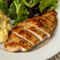 Chicken with Herbs de Provence on a plate.