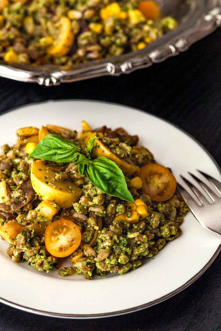 Farro with Pesto and Zucchini She Keeps a Lovely Home