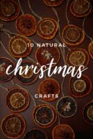Christmas decorations behind a title that says "10 Natural Christmas Crafts."
