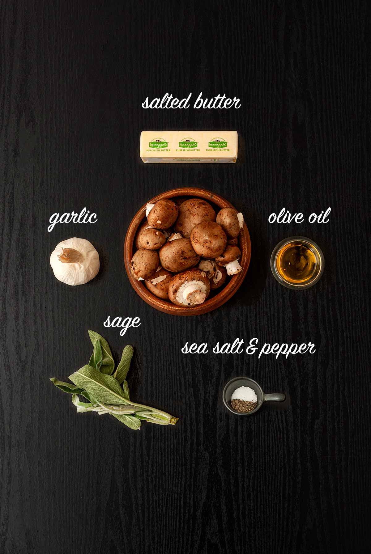 6 ingredients with labels describing what they are.
