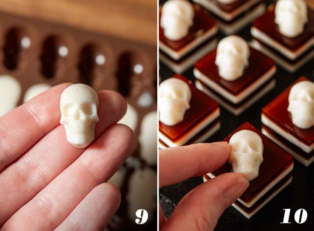 How to remove skull jello and place on shots.