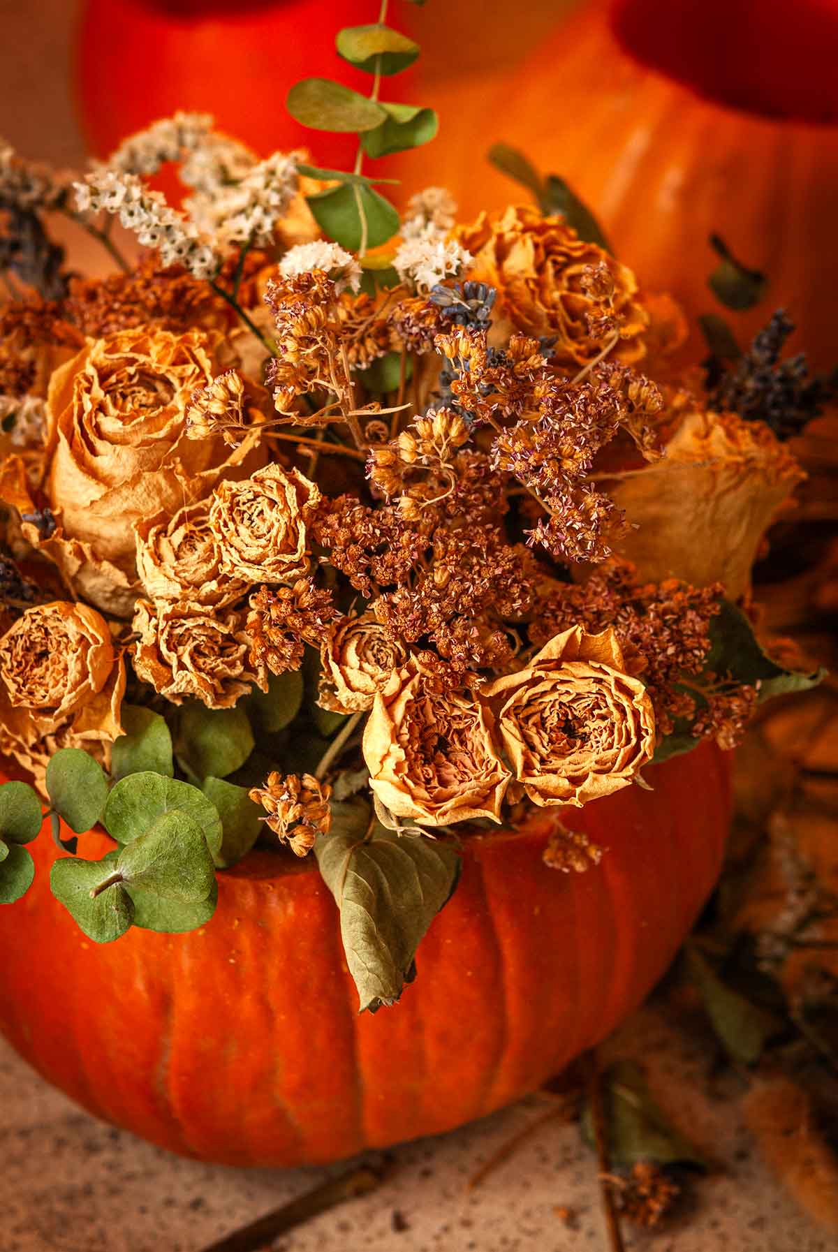 A small pumpkin bouquet.